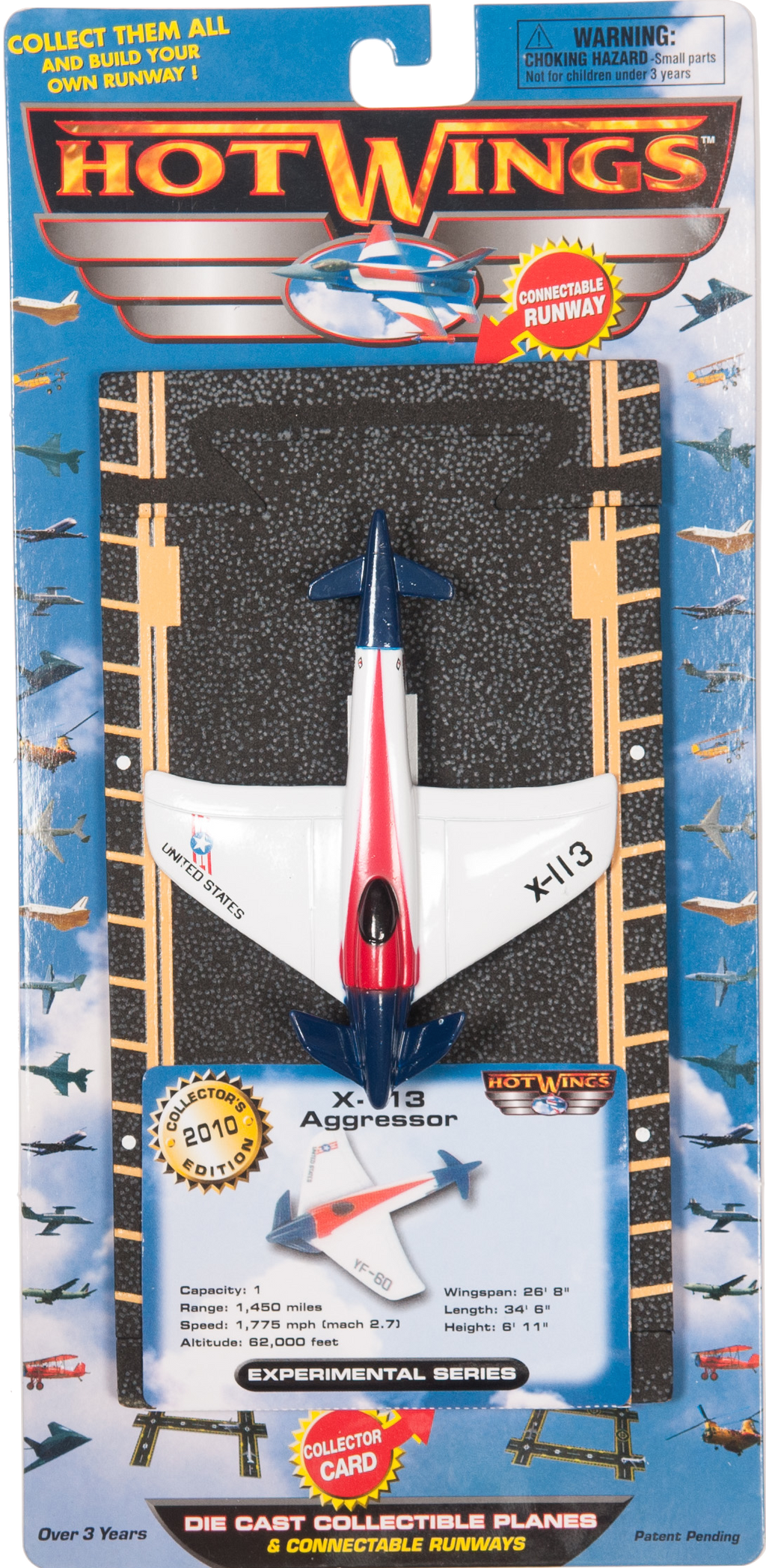 X-113 Aggressor Hot Wings plane and connectible runway. – Just