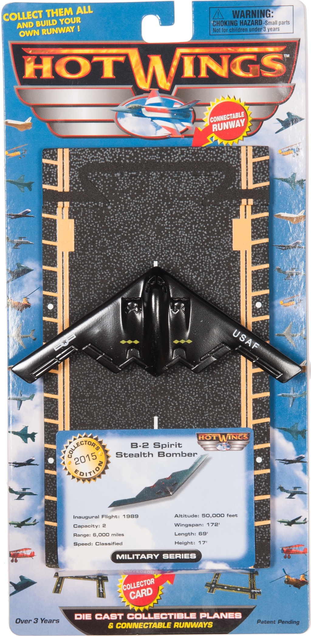 B 2 Spirit Stealth Bomber Hot Wings plane with connectible runway Just Think Toys