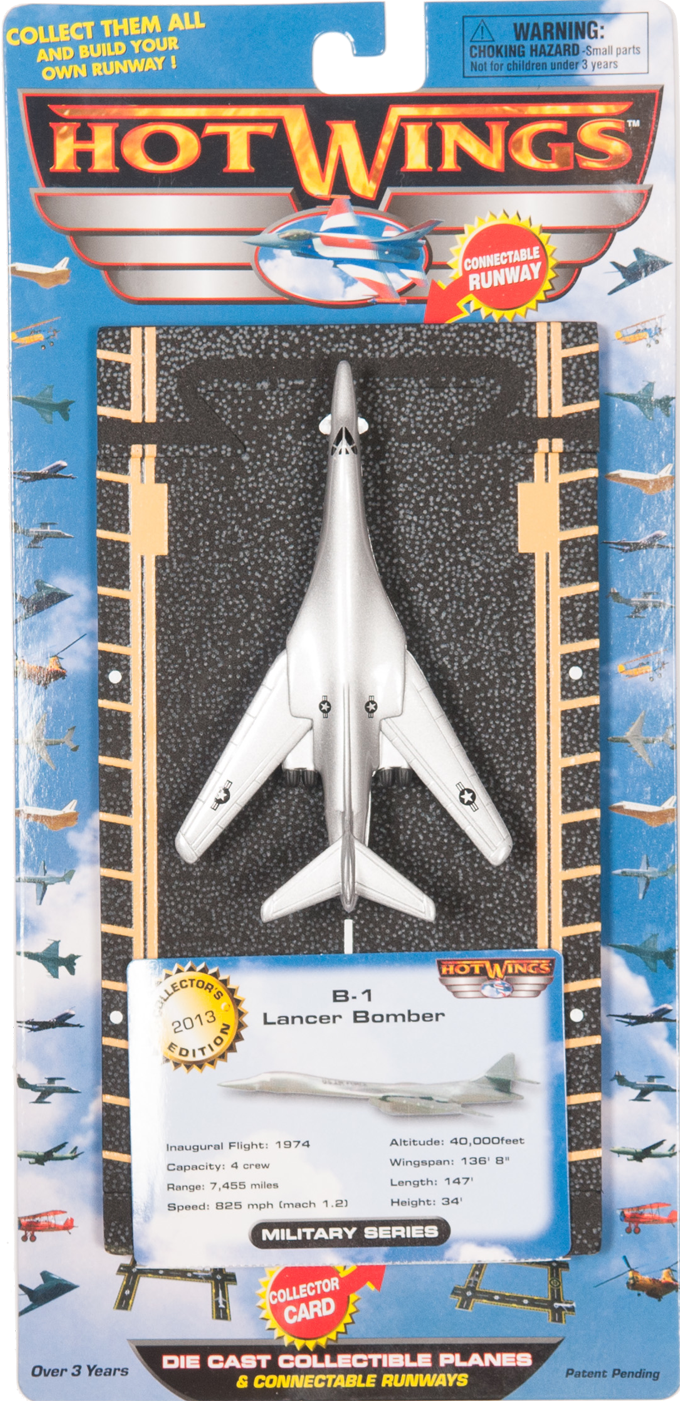 B 1 Hot Wings plane with connectible runway Just Think Toys