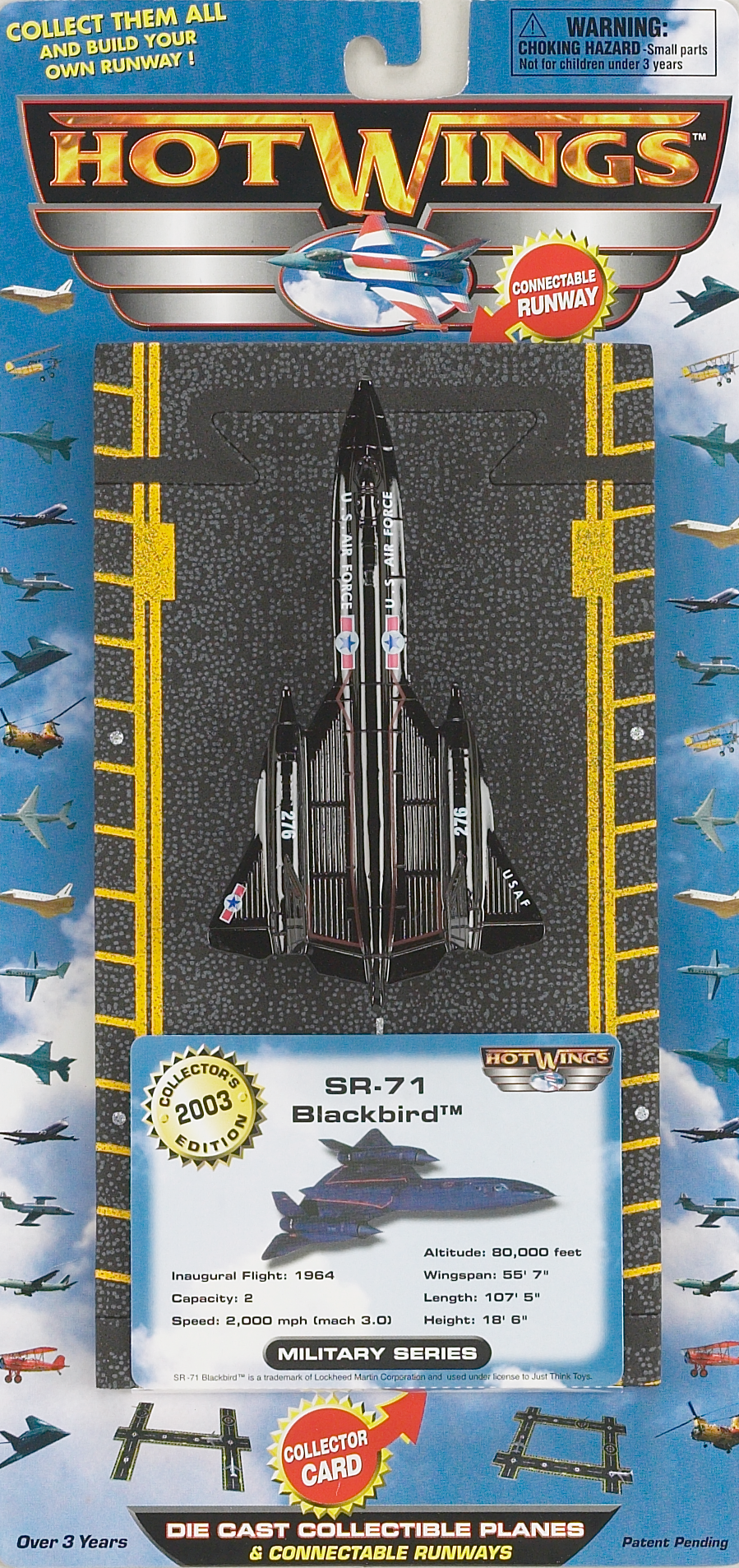 SR-71 Blackbird Hot Wings plane and connectible runway. – Just