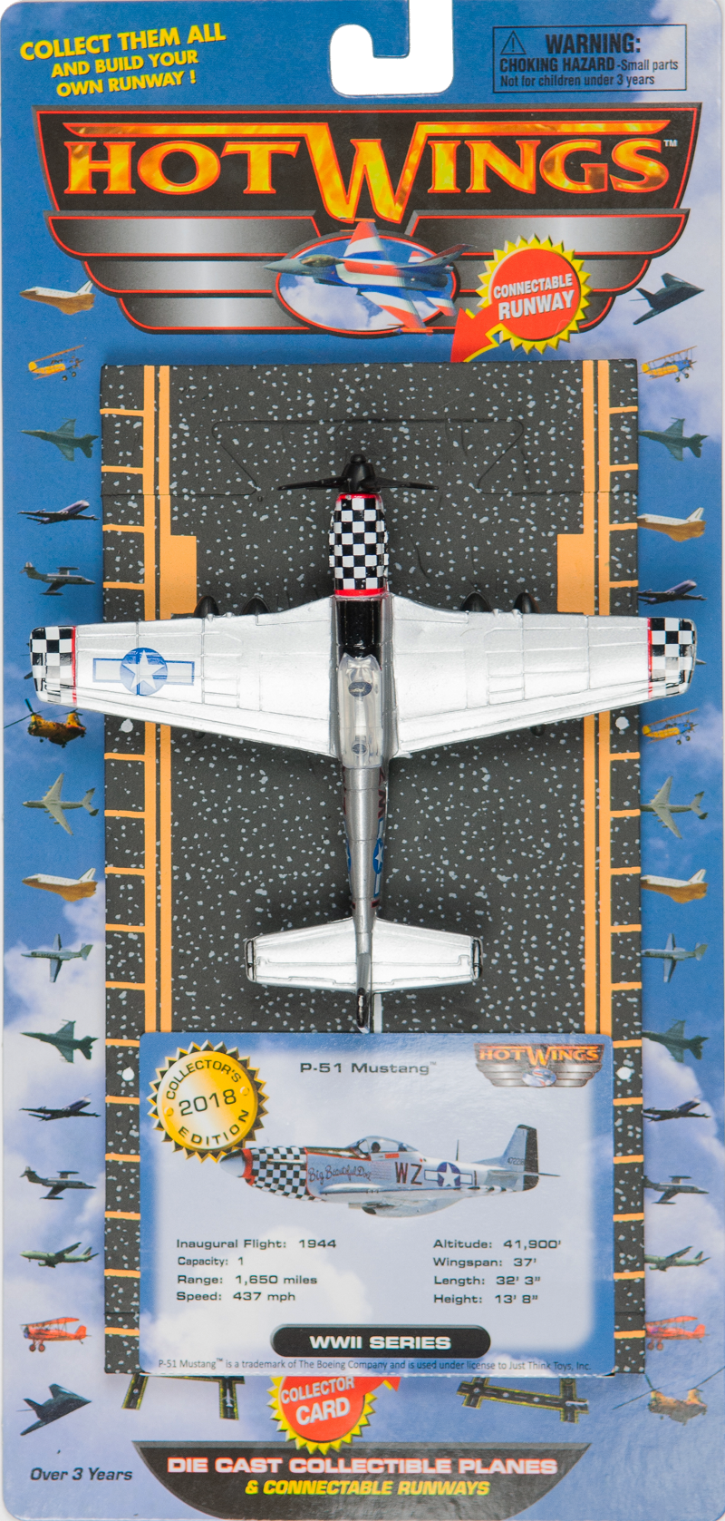 P-51 Mustang Hot Wings plane and connectible runway. – Just Think Toys