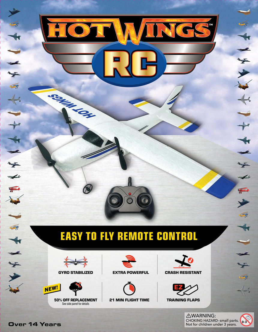 Hot Wings Gyro Stabilized Easy to Fly Private RC Plane