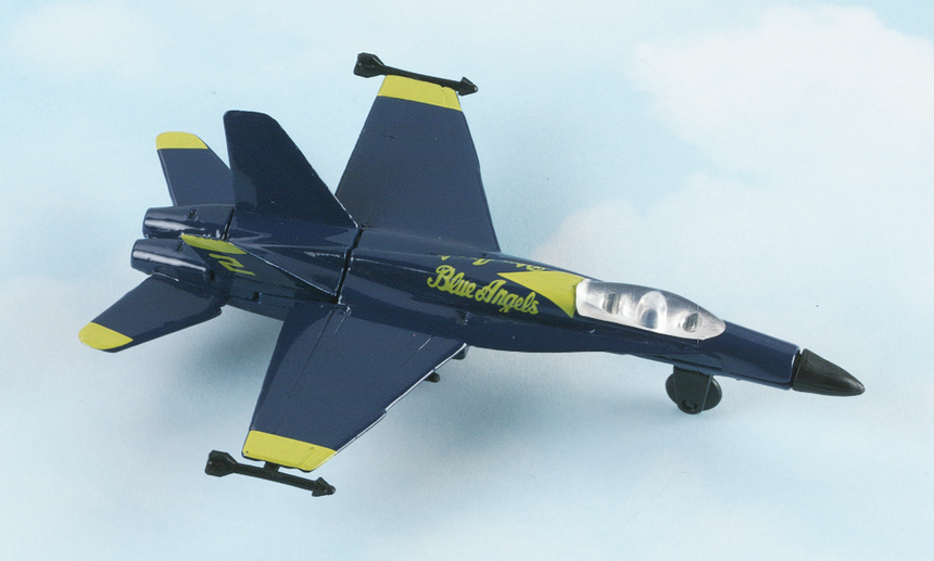 F-18 Hornet Blue Angels Hot Wings plane with connectible runway F-18 Hornet Blue Angels Hot Wings plane with connectible runway