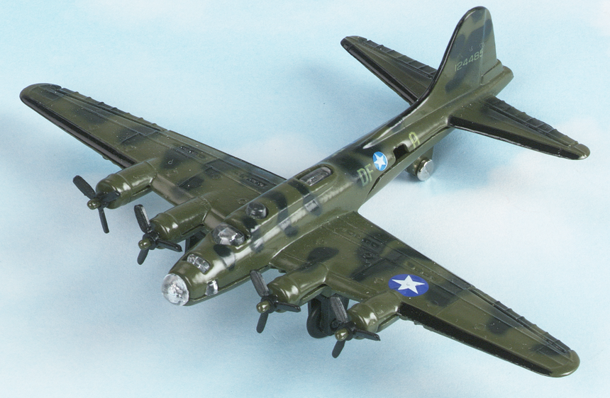 B 17 Flying Fortress Hot Wings plane with connectible runway Just Think Toys